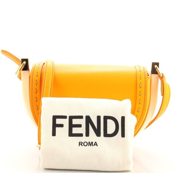 Fendi Moonlight Flap Bag Leather with Plexiglass Detail Orange - Picture 2 of 7